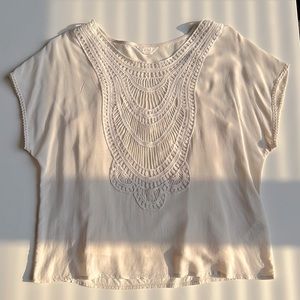 Adiva crocheted top with camisole Cream/ivory